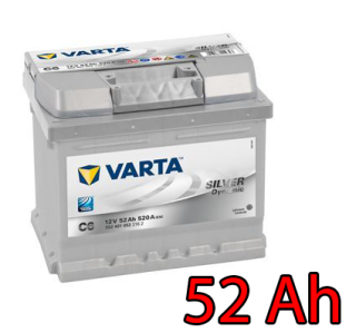 Baterie VARTA SILVER Dynamic 52 Ah, 552401, C6